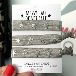 Beach Hair Bangle Bands - Silver Grey